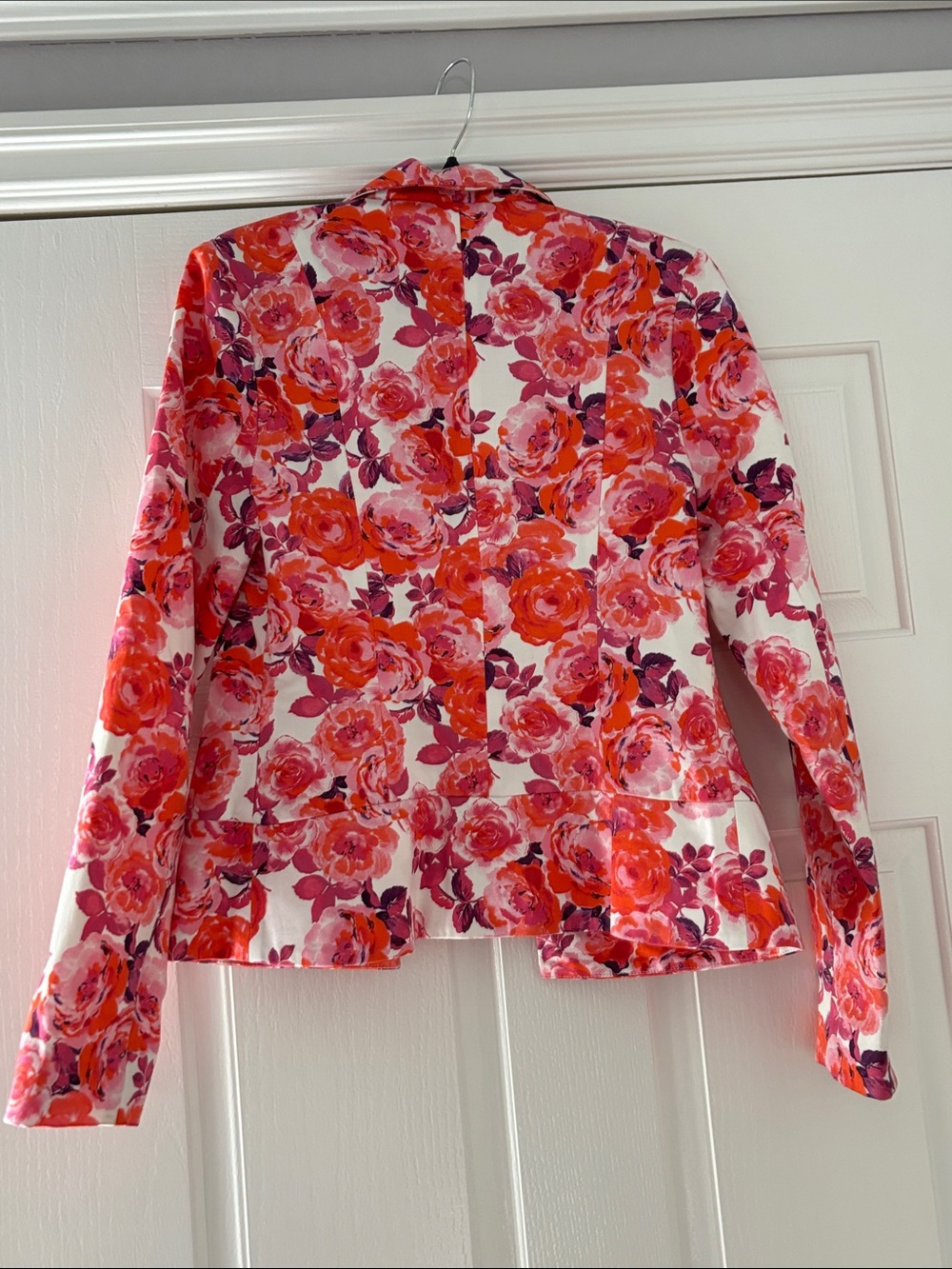 Floral Open-Front Blazer in Pink & Coral - Picture 2 of 5